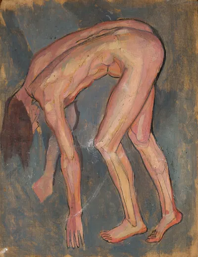 Nude, leaning by Jan Rembowski — digital art print download