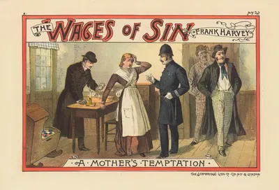 The Wages of sin, by Frank Harvey 'A mother's temptation' by Strobridge & Co. Lith., 1885 — digital art print download
