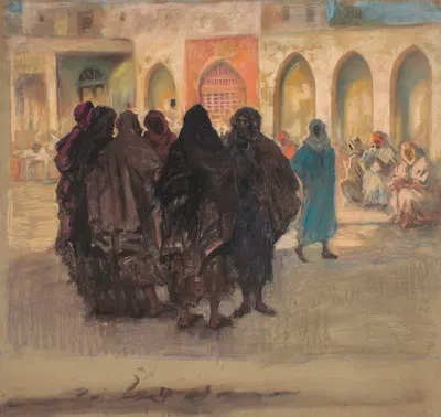Street scene in Kairouan by Kazimierz Stabrowski, 1915 — digital art print download