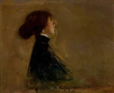 Портрет Брониславы Остроской by Конрад Кшижановский, 1901 — digital art print download