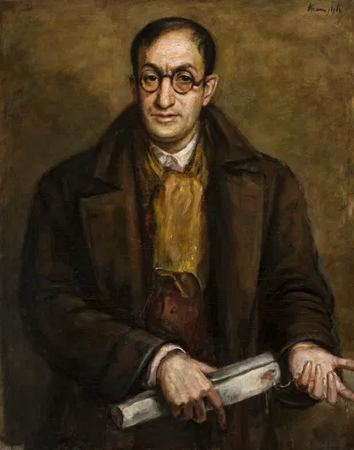 Портрет Чила Аронсона (портрет мужчины в очках) by Роман Крамштык, 1930 — digital art print download