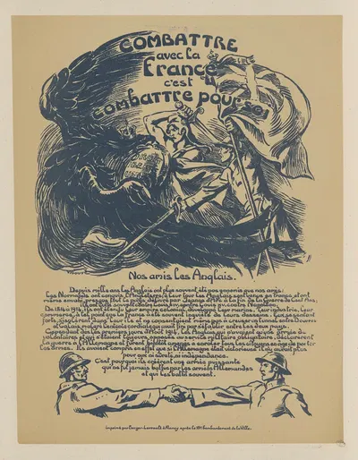 Combattre avec la France c'est combattre pour soi by Виктор Пруве, 1918 — digital art print download