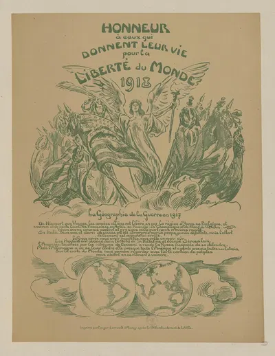 Honneur à ceux qui donnent leur vie pour la liberté du monde, 1918. La géographie de la guerre by Виктор Пруве — digital…
