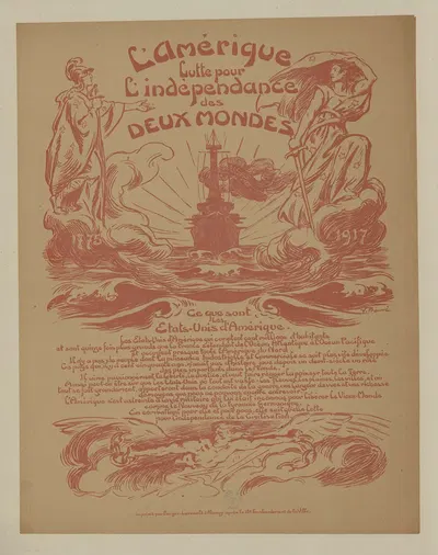 L'Amérique lutte pour l'indépendance des deux mondes by Виктор Пруве, 1918 — digital art print download