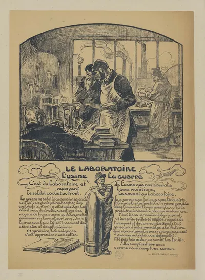 Le laboratoire, l'usine, la guerre by Виктор Пруве, 1918 — digital art print download
