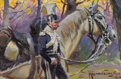 Uhlan of the 2nd Regiment by Zygmunt Rozwadowski, 1910 — digital art print download