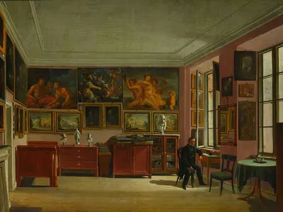 Self-portrait in a room by Aleksander Kokular, 1830 — digital art print download