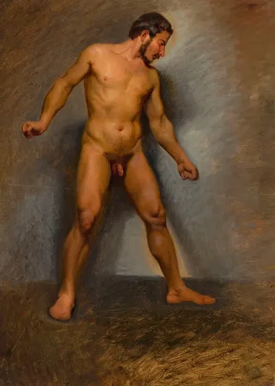 Стоящий обнаженный мужчина by Ромualд Хойнацкий, 1843 — digital art print download