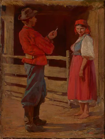 Rozmowa by Damazy Kotowski, 1892-1896 — digital art print download
