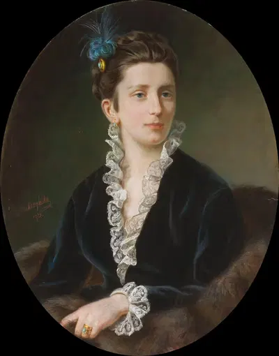 Портрет Михалины Заборовской, урождённой Мянчиньской by Эмилия Дукшиньска-Дукшта, 1873 — digital art print download
