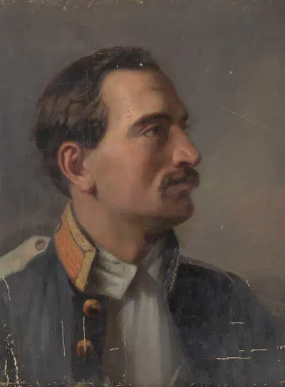 Портрет офицера в расстёгнутом мундире (бюст) by Федор Бир, 1853 — digital art print download