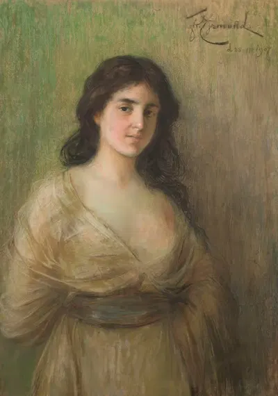 Портрет молодой женщины by Францишек Эйзмонд, 1907 — digital art print download
