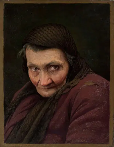 Портрет старой женщины by Генрик Громбеки, 1916 — digital art print download