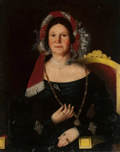 Portrait of Julia Kamińska née Dębowska by Jan Bąkowski, 1840 — digital art print download