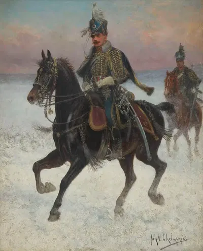 10th Hussar Regiment by Jan Chełmiński — digital art print download