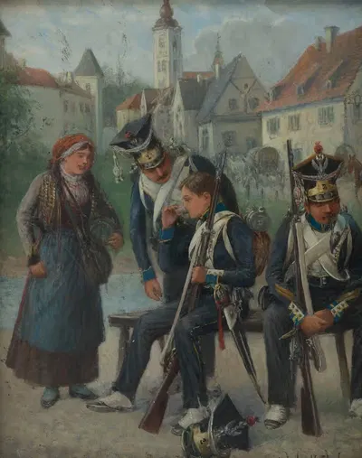 2-й пехотный полк, вивандьер и солдаты by Ян Хелминьский — digital art print download