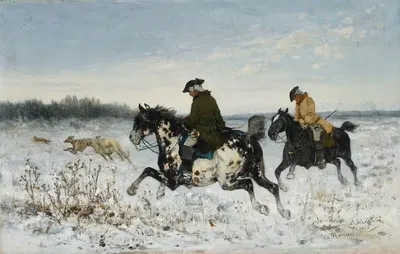 Охота с борзыми by Ян Хелминьский, 1875 — digital art print download