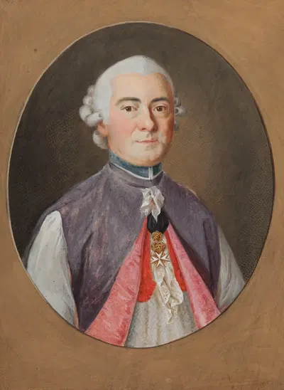 Портрет духовного лица (епископа) by Иоганн Баптист Дрекслер, 1790 — digital art print download