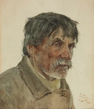 Голова крестьянина из Самогитии by Юлиан Фалат, 1882 — digital art print download