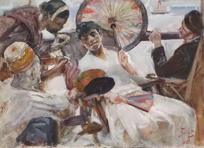 На корабле – Коломбо, Цейлон, этюд с натуры by Юлиан Фалат, 1885 — digital art print download