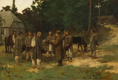 Привлечение рабочих by Казимеж Алхимович, 1893 — digital art print download