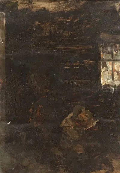 Женщина в помещении by Казимеж Алхимович, 1894 — digital art print download