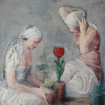 Женщины и тюльпан by Леопольд Готлиб, 1933 — digital art print download