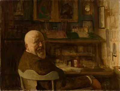 Портрет мужчины за столом by Леопольд фон Калькреут, 1899 — digital art print download