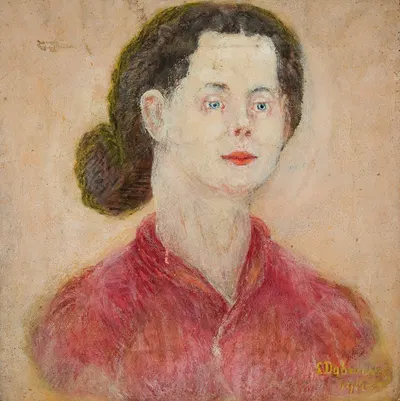 Woman’s head by Stanisław Dąbrowski, 1912 — digital art print download