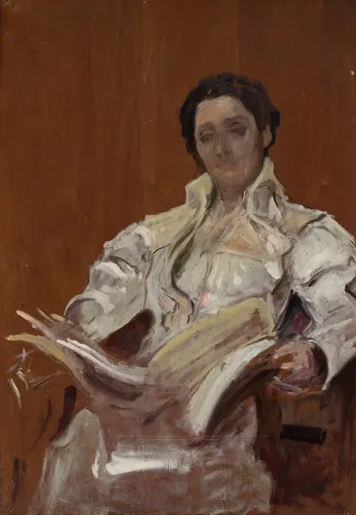 Portrait of Maria Fabijańska née Sokołowska, artist’s wife by Stanisław Ignacy Fabijański — digital art print download