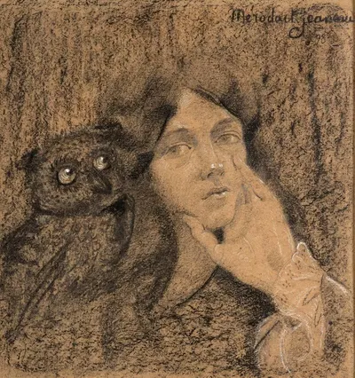 Женщина с совой by Алексис Меродака-Жано, 1898 — digital art print download