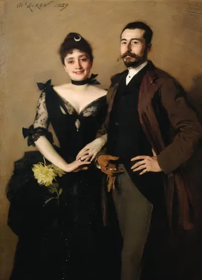 Портрет Зои Люси Бетти де Ротшильд (1863–1916) и Леона Ламберта (1851–1919) by Шарль Жирон, 1863–1916 — digital art print…