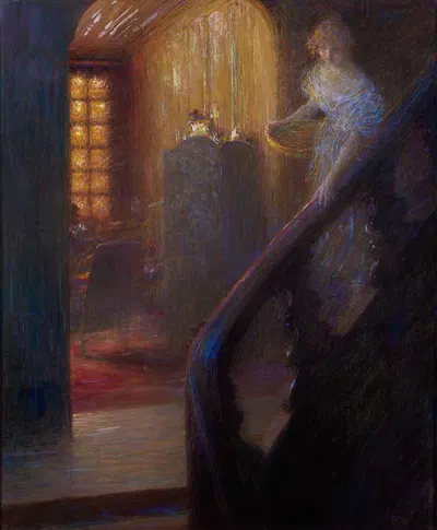 Элегантная в интерьере by Шарль-Люсьен Леандр, 1921 — digital art print download