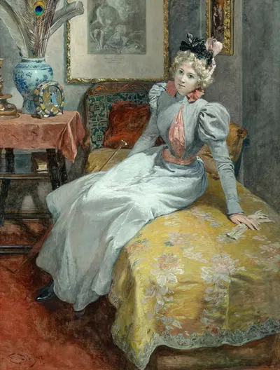 Элегантная на диване by Эмиль Дёплер, 1897 — digital art print download
