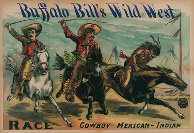 Buffalo Bill's Wild West Race Cow Boy- Mexican- Indian by Calhoun Printing Co, 1889 — digital art print download