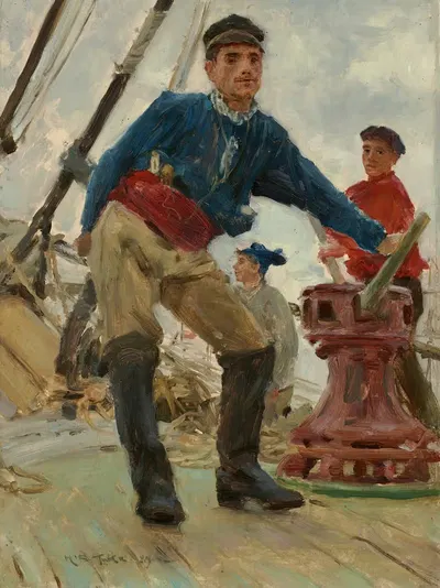 У капстана на испанском бриге by Генри Скотт Таке, 1889 — digital art print download