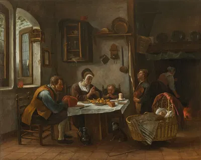 Prayer before a meal by Jan Steen — digital art print download