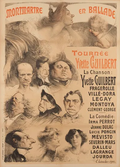 Montmartre En Ballade Tournee Yvette Guilbert by Шарль-Люсьен Леандр, 1901 — digital art print download
