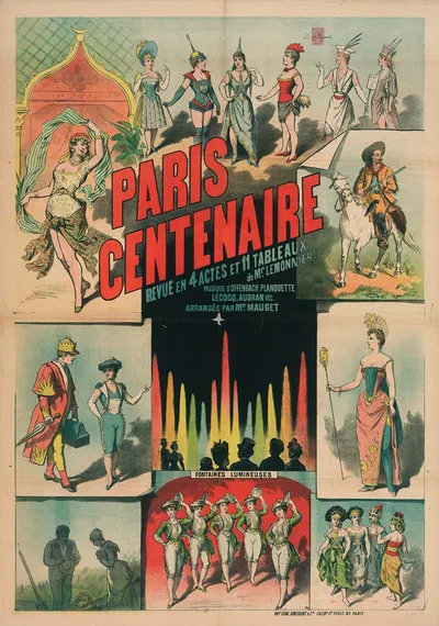 Paris Centenaire Revue En 4 Actes Et 11 Tableaux De Mr. Lemonnier by Эдвард Анкур, 1889 — digital art print download