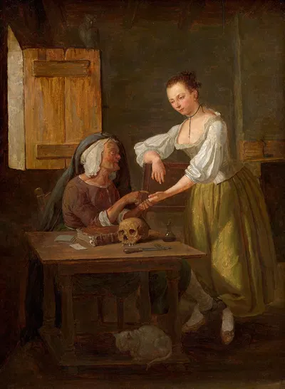 The fortune teller by Léonard Defrance — digital art print download