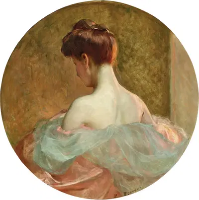 Молодая женщина, видимая сзади в вечернем свете by Пьер Бонно — digital art print download