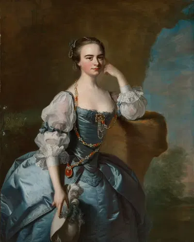 Portrait of Penelope Bayfield of Dedham Grove, Essex by Thomas Hudson — digital art print download