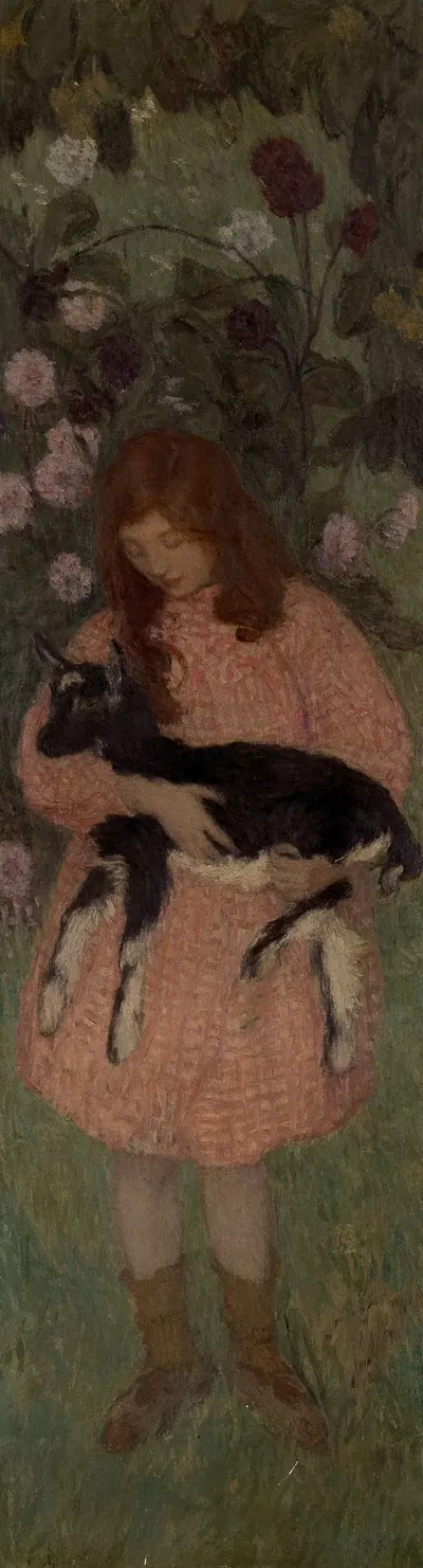Girl with a Goat by Edmond Aman-Jean — digital art print download