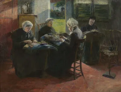 Lace-worksters at the Beguinage in Gand by Ferdinant Willaert, 1861 - 1938 — digital art print download