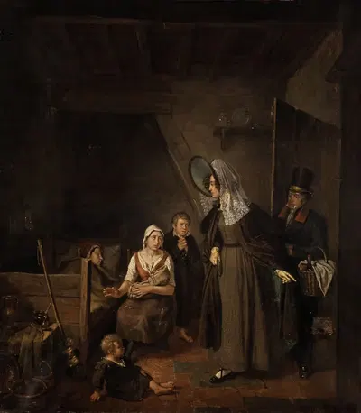 Благотворительный визит by Анри Дилленс, 1840 — digital art print download