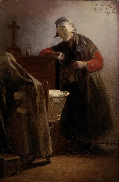 By the Cradle by Jan Frans De Boever, 1899 — digital art print download