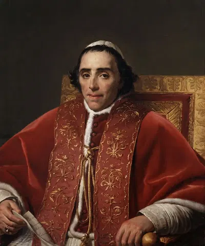 Portrait of Pope Pius VII (after Jacques Louis David) by Jean Baptist Lodewijk Maes — digital art print download