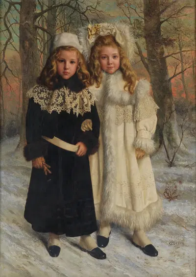 Ольга и Арманд Кумс, внуки Юлиуса де Гейтера by Виллем Гитс, 1901 — digital art print download