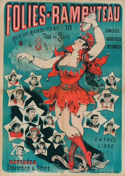 Folies-Rambuteau Rue De Rambuteau. 18 Tous Les Soirs A 8h by Imp. Charles Lévy, 1882-1888 — digital art print download