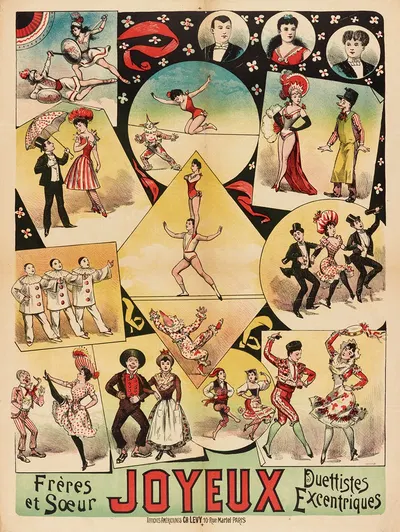 Frères Et Sœur Joyeux Duettistes Excentriques by Imp. Charles Lévy, 1888 — digital art print download
